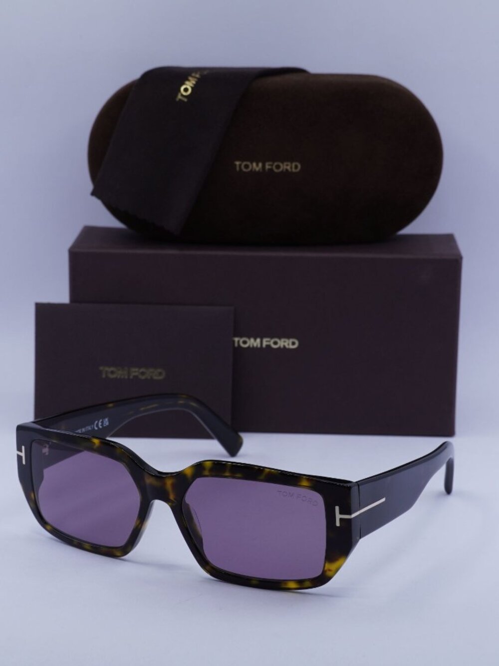 Tom Ford Silvana-02 FT0989 52Y Square Sunglasses - Dark Havana \ Violet